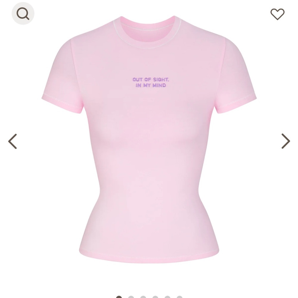 Skims Valentines Cotton Jersey Embroidered T-Shirt NWT